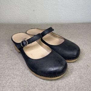 Dansko Clog Bria Mary Jane Mule SlipOn Black Nubuck Comfort Walking Size 39 US 9
